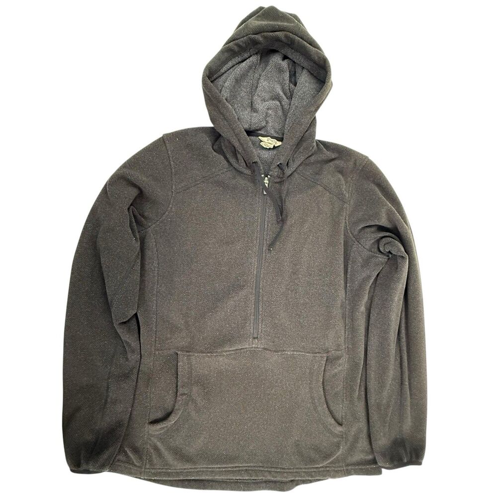 Duluth Park Point Fleece Hooded Pullover Jacket Women Large Brown Zip Gorpcore